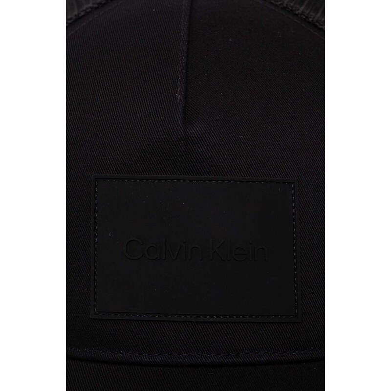 Kšiltovka Calvin Klein černá barva, s aplikací
