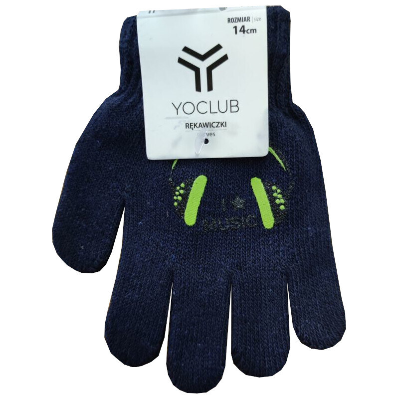 Yoclub Chlapecké pletené prstové rukavice Yo RED-0119C - tmavě modrá
