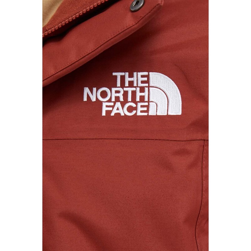 Péřová bunda The North Face pánská, vínová barva, zimní