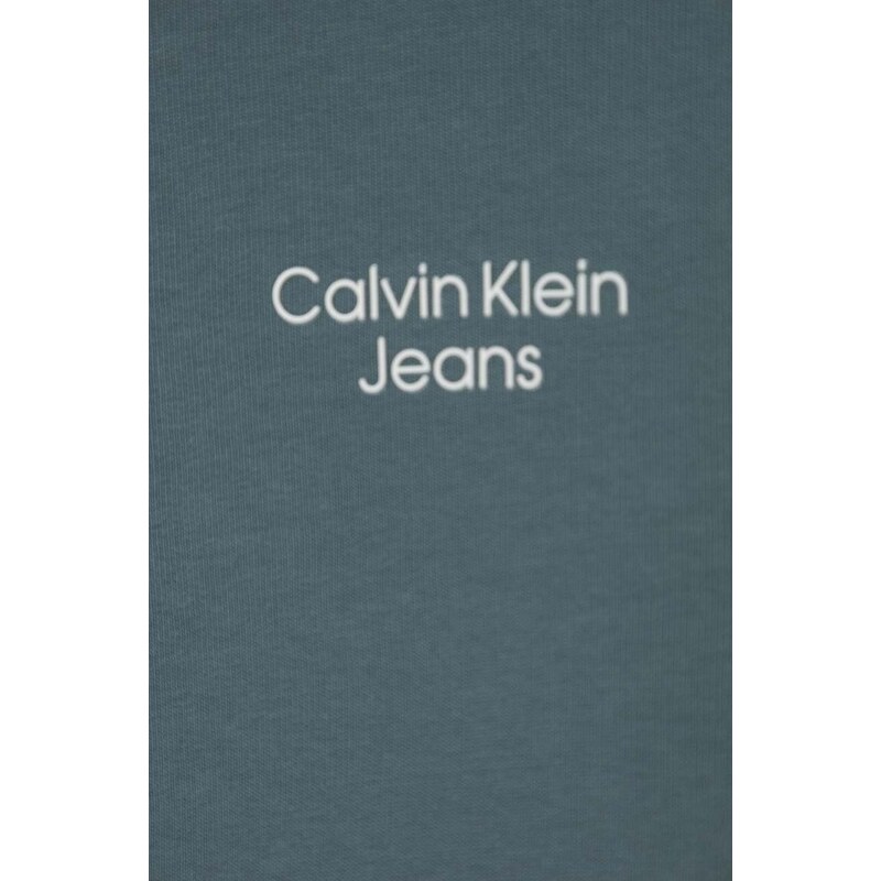 Dětská mikina Calvin Klein Jeans s kapucí, s aplikací
