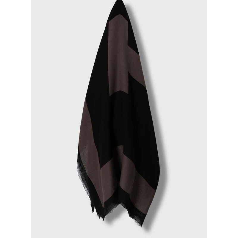 Šátek Tommy Hilfiger černá barva, vzorovaný