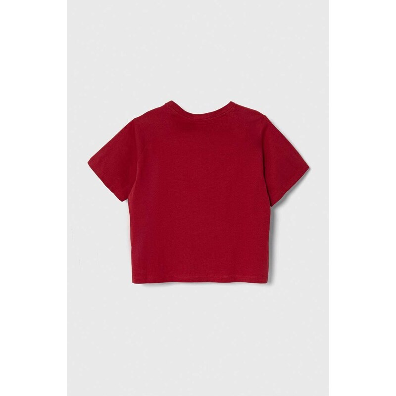 Dětské bavlněné tričko Calvin Klein Jeans vínová barva