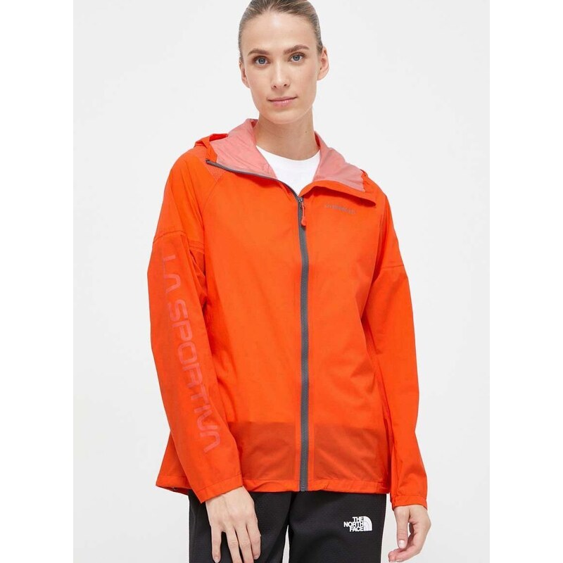 Nepromokavá bunda LA Sportiva Pocketshell dámská, oranžová barva