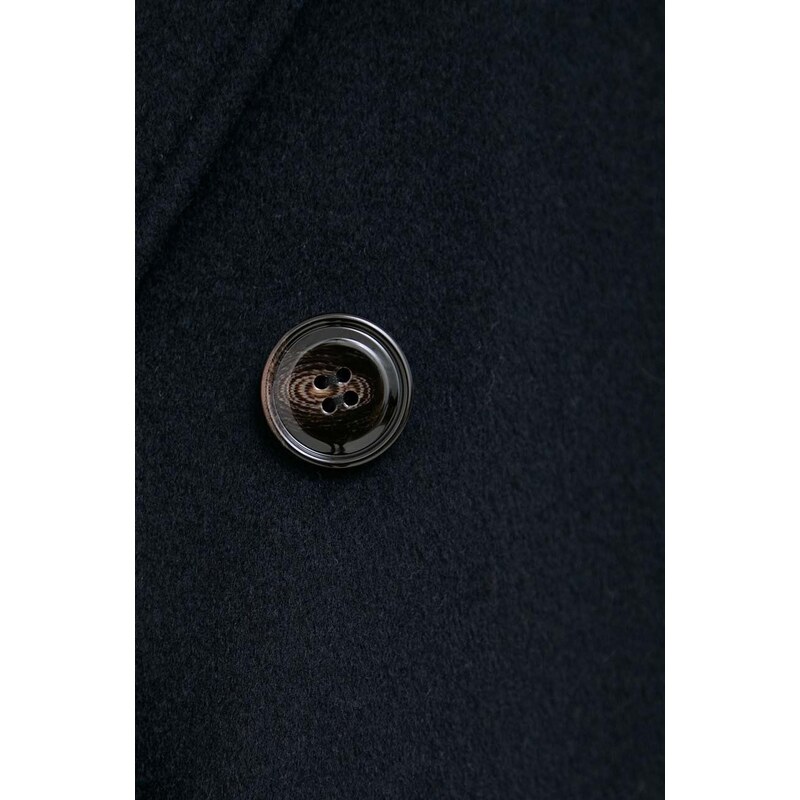 Kabát s příměsí vlny MAX&Co. tmavomodrá barva, přechodný, oversize