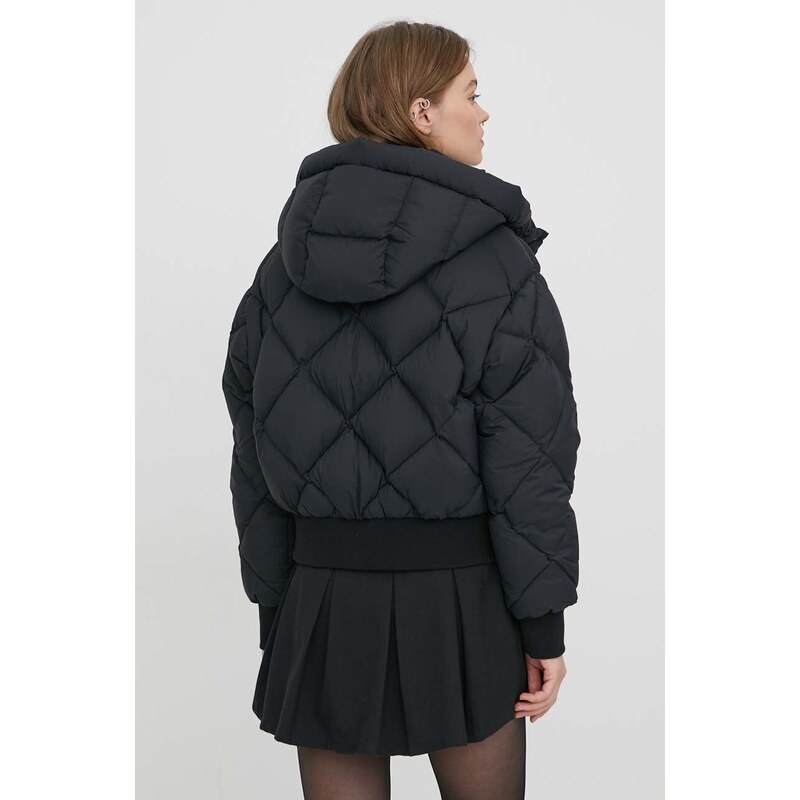 Péřová bunda MOOSE KNUCKLES dámská, černá barva, zimní