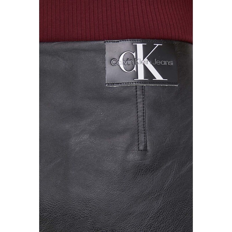 Sukně Calvin Klein Jeans černá barva, mini