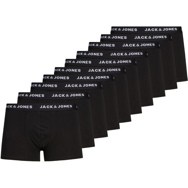 Jack & Jones 10PACK pánské boxerky Jack and Jones černé