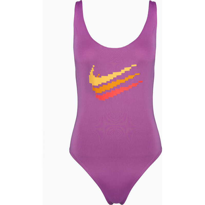 Dámské jednodílné plavky Nike Multi Logo U-Back fuchsia dream