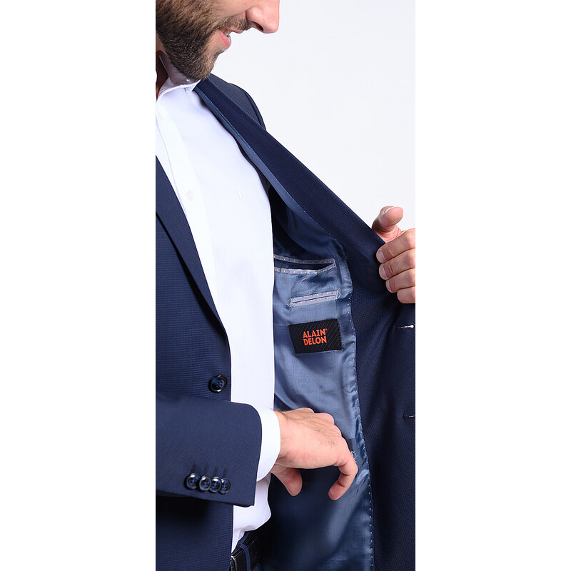 Alain Delon Modrý Slim Fit oblek - XL veľkosti
