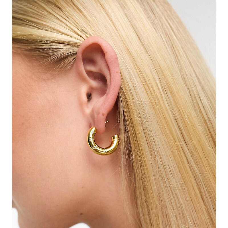Bohomoon Spellbound gold plated hoop earrings with crystal star details