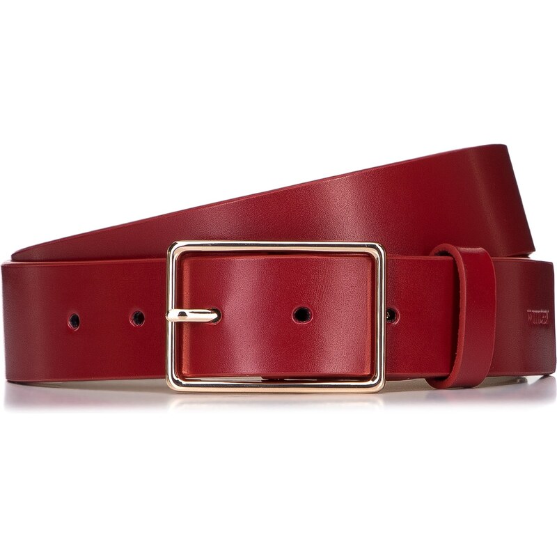Dámský minimalistický kožený pásek Wittchen, červená, přírodní kůže