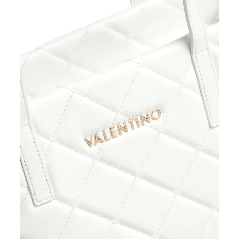 VALENTINO bags Ocarina shopper velká prošívaná kabelka bílá