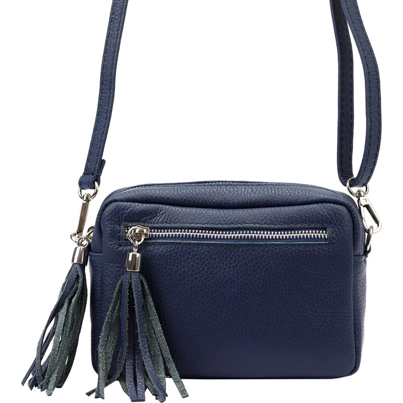 Kožená crossbody kabelka Luka 20-030 tmavě modrá
