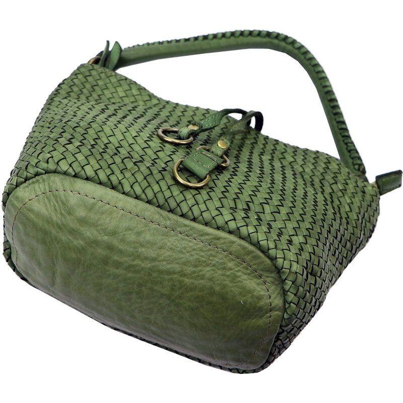 Kožená kabelka přes rameno VS 008 zelená