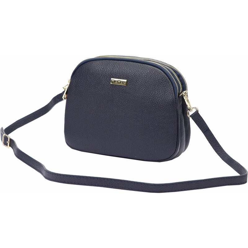 Kožená crossbody kabelka MiaMore 01-064 modrá