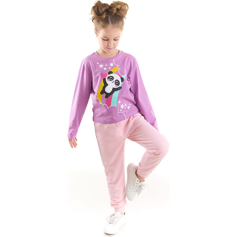 Denokids Rainbow Panda Girls Kids T-Shirt Pants Suit