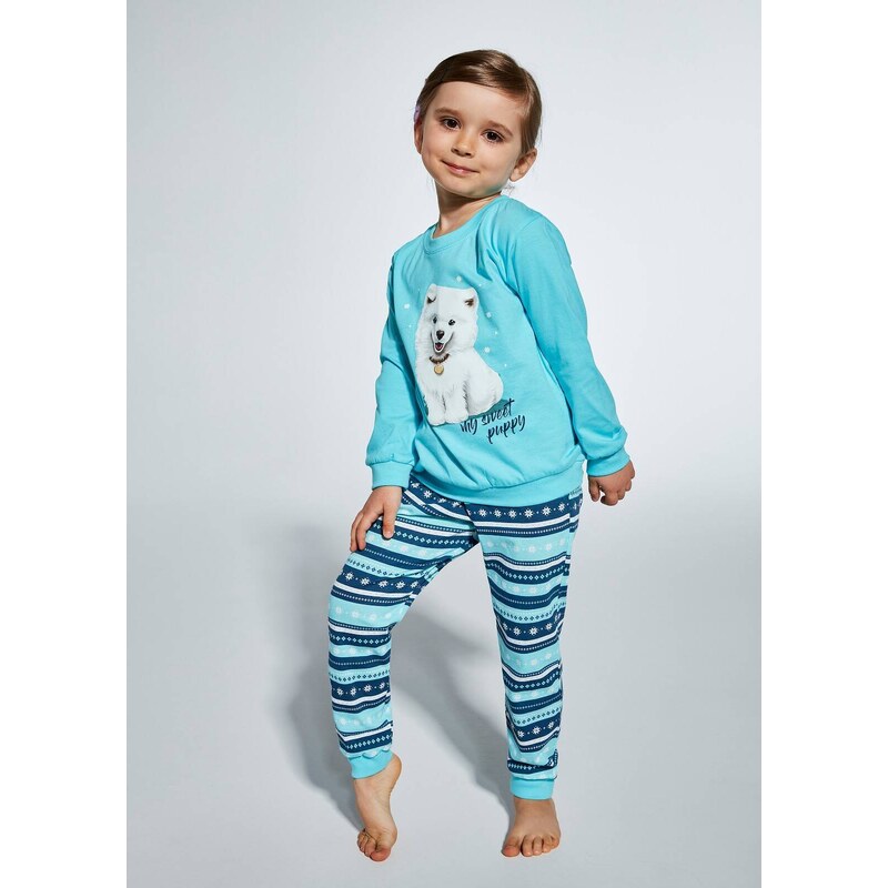 Pyjamas Cornette Kids Girl 594/166 Sweet Puppy length/r 86-128 turquoise