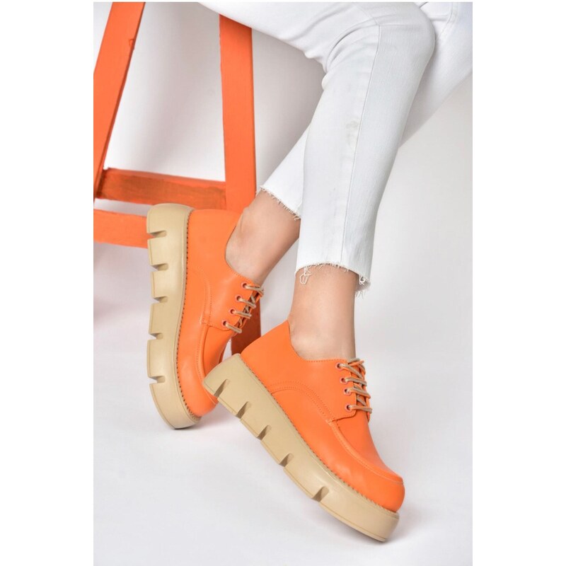 Fox Shoes P267632009 Orange Thick Soled Women's Casual Shoes