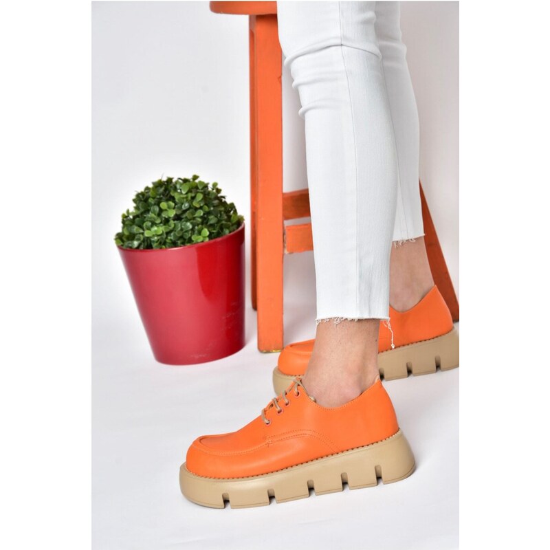 Fox Shoes P267632009 Orange Thick Soled Women's Casual Shoes