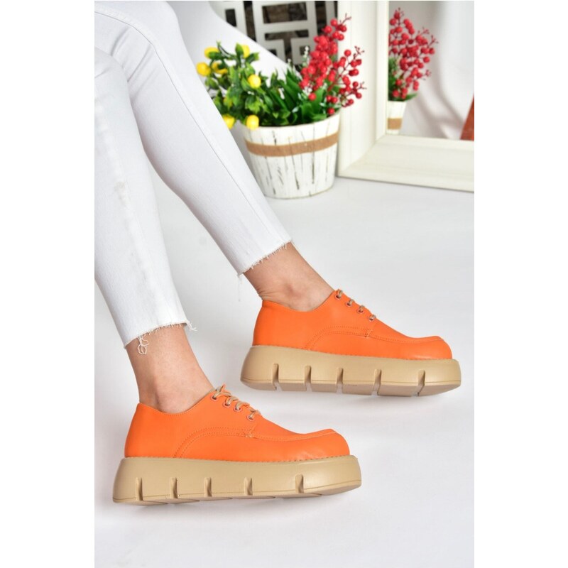 Fox Shoes P267632009 Orange Thick Soled Women's Casual Shoes