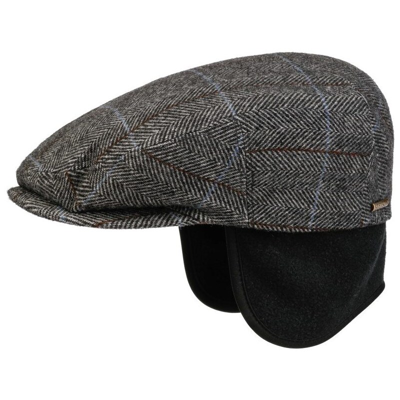 Stetson Herringbone Kent Wool Cap — Grey