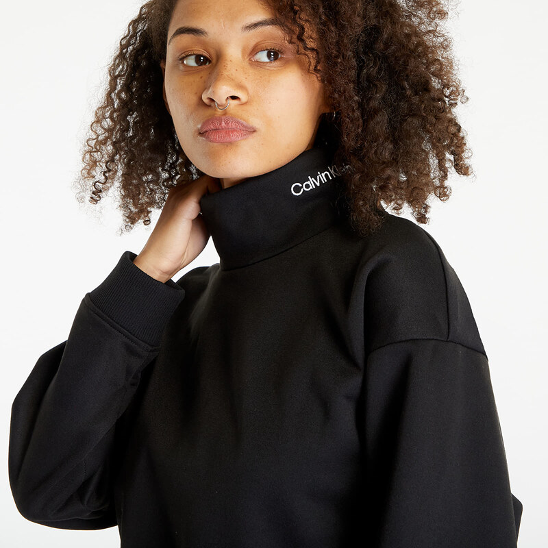 Dámská mikina Calvin Klein Jeans Cropped Logo Tape Sweatshirt Black