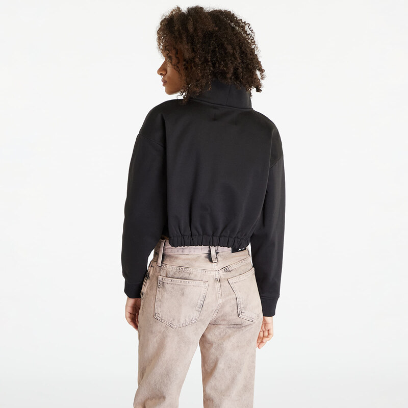 Dámská mikina Calvin Klein Jeans Cropped Logo Tape Sweatshirt Black