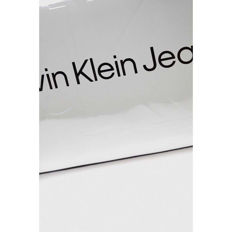Kabelka Calvin Klein Jeans stříbrná barva