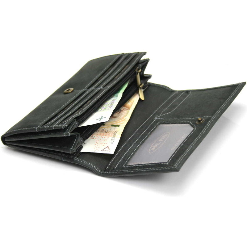 Dámská velká kožená peněženka Wild Tiger Terra, černá