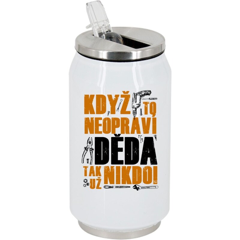123triko.cz Když to neopraví DĚDA, tak už nikdo! - Bílá termoska Coca Cola 280 ml - 280 ml