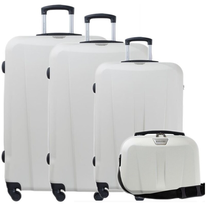 Sada 4 kvalitních značkových kufru L,M,S,XS Puccini Paris bíla