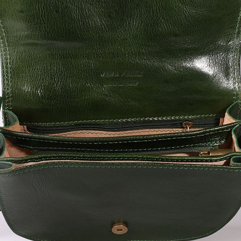 Dámské zelené kožené kabelky crossbody Franca
