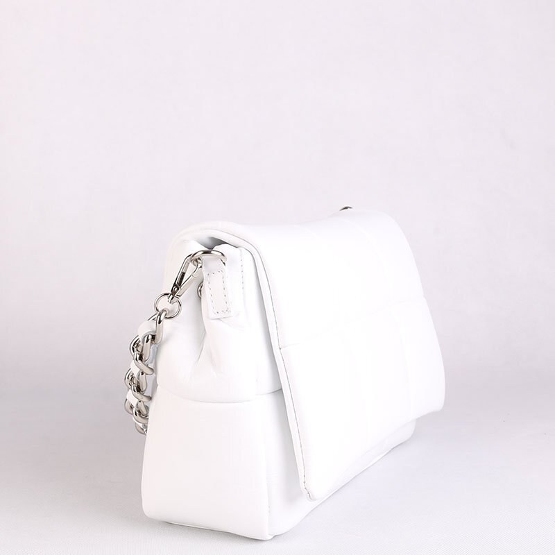 Kvalitní bíle dámské kožené kabelky crossbody Massima