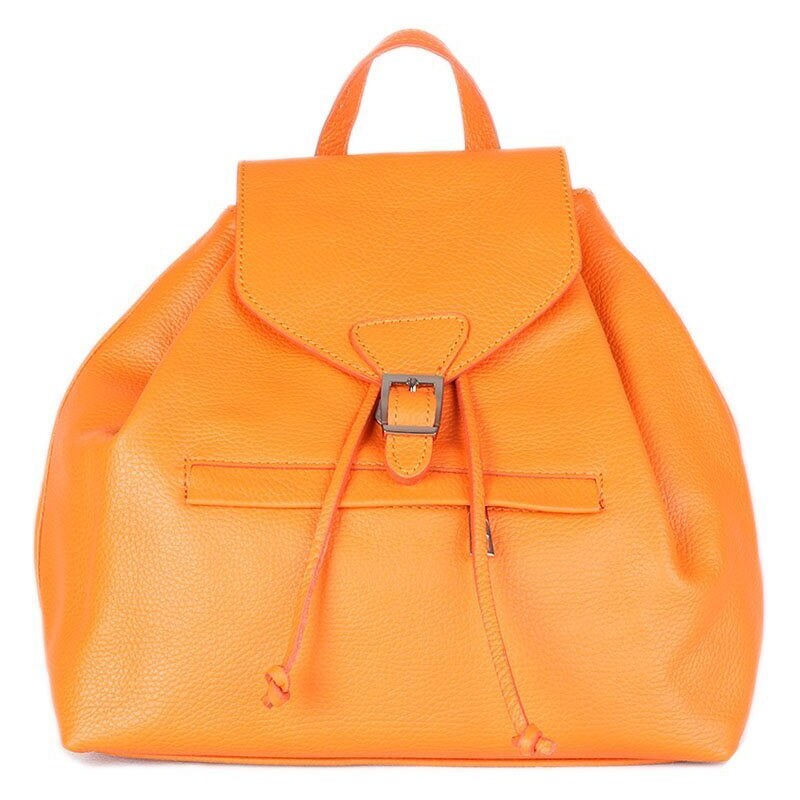 Oranžové kožené dámské batohy Svetlana