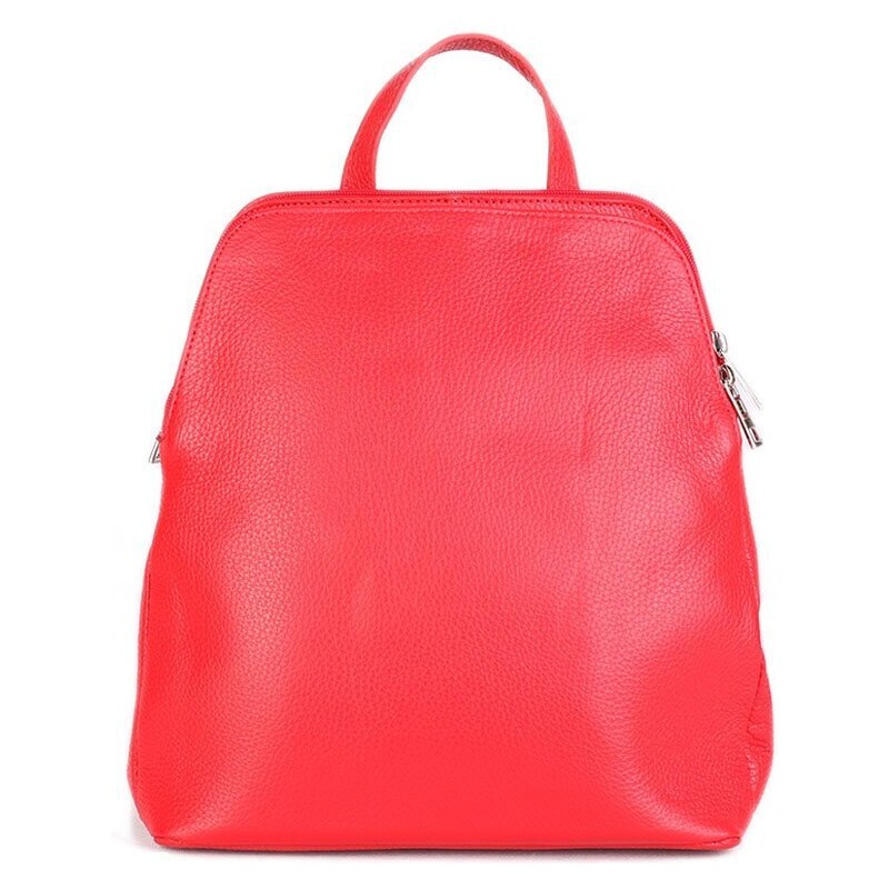 Červený dámský kožený batoh kvalitní Krajana