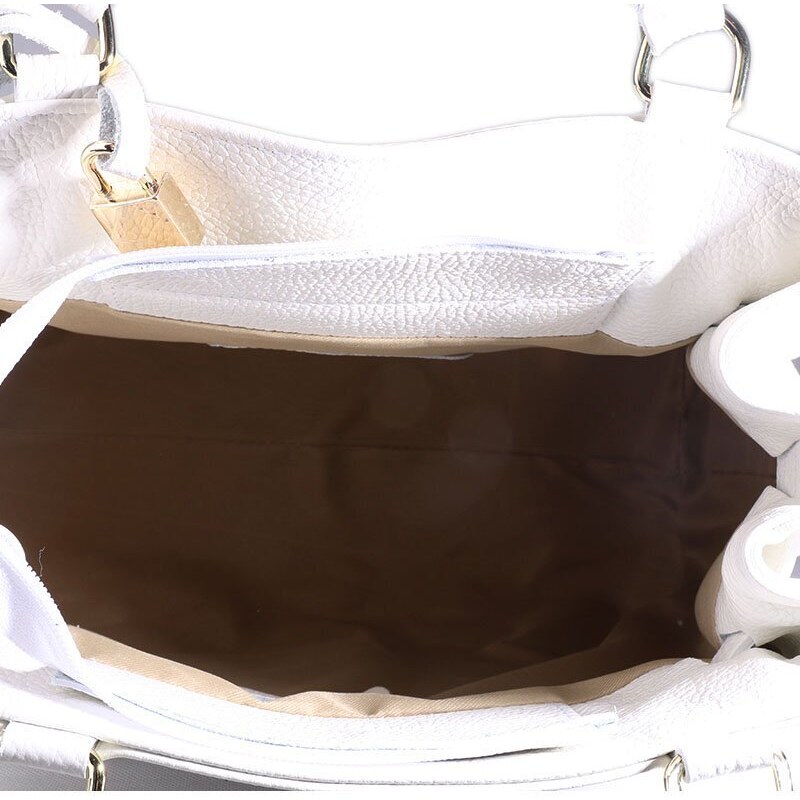 Bíle dámské kožené kabelky z Itálie Birkinas