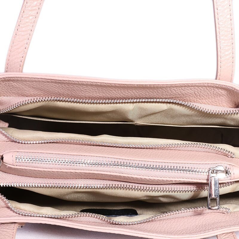 Kvalitní dámské růžové kožené kabelky na rameno Seneti