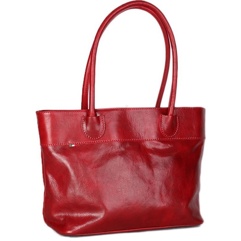 Červené velké kvalitní dámské kabelky z kuze Verina