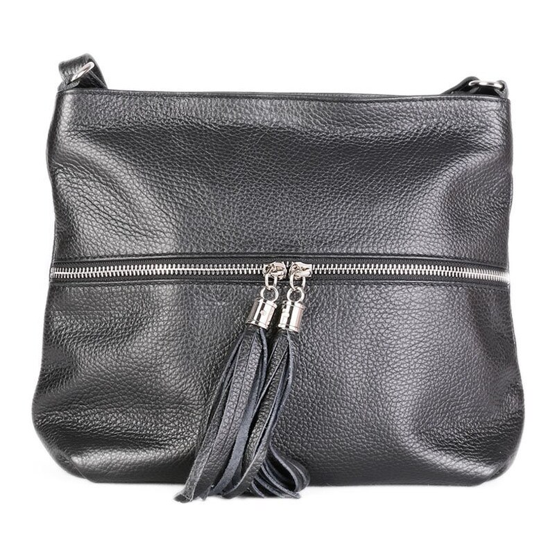 černé dámské kožené kabelky crossbody Izabela