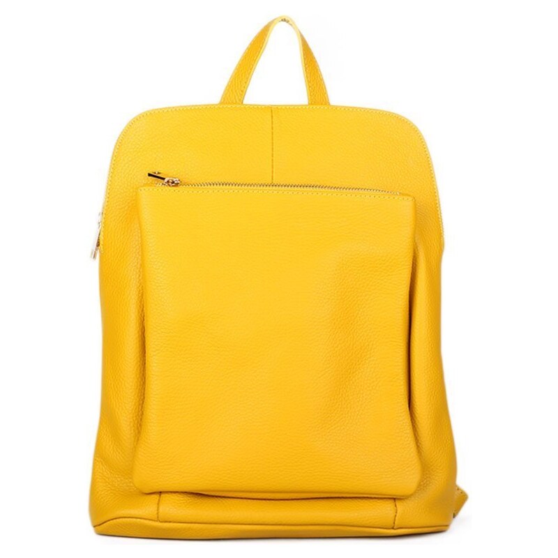 Žlutý kožený batoh a kabelka 2v1 Navaro
