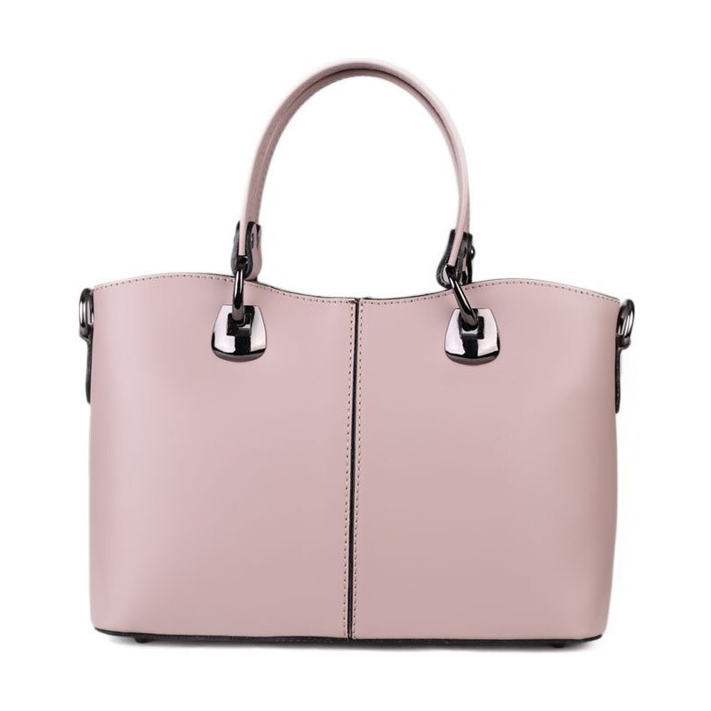 Kožená luxusní kabelka Pamela Italská jemně růžová