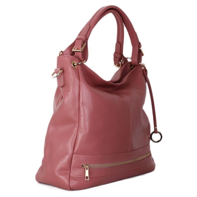 Luxusní dámské růžové kabelky z kůže Orabela