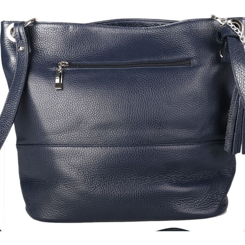 Italské modré kožené kabelky crossbody levně Freme