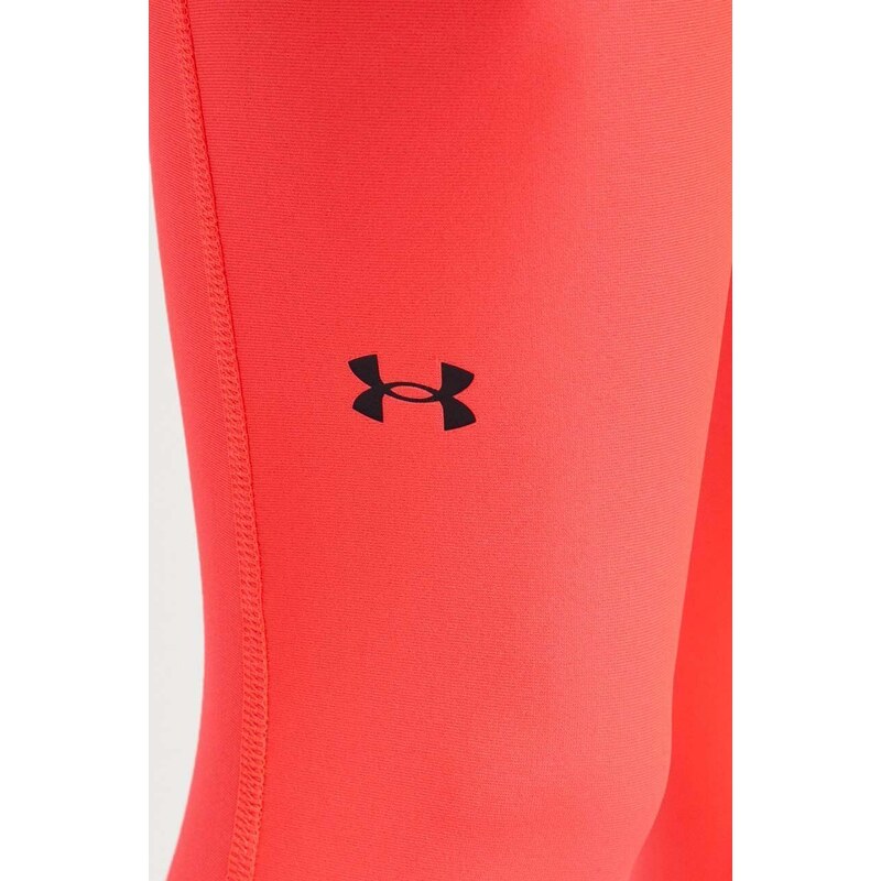 Tréninkové legíny Under Armour červená barva, hladké, 1365336