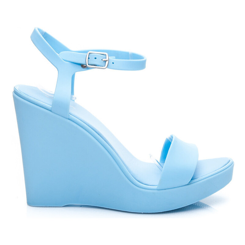 VICES Komfortní dámské modré sandále na klínu - PT60L.BL / S2-7P