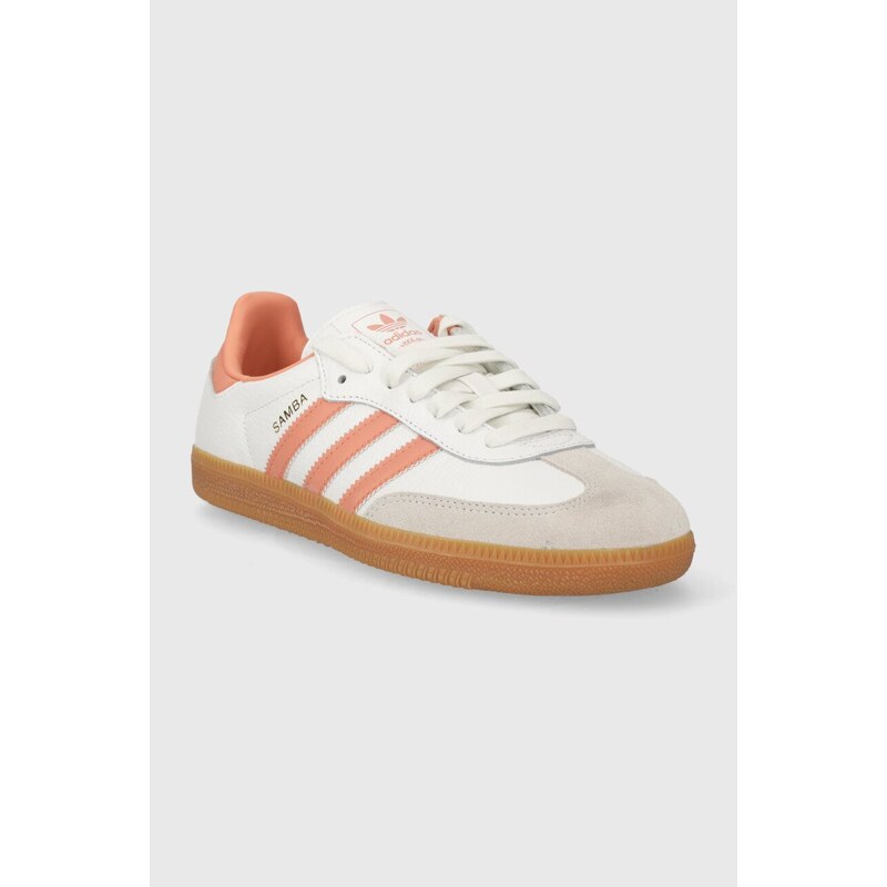 Kožené sneakers boty adidas Originals SAMBA OG bílá barva, IG5932