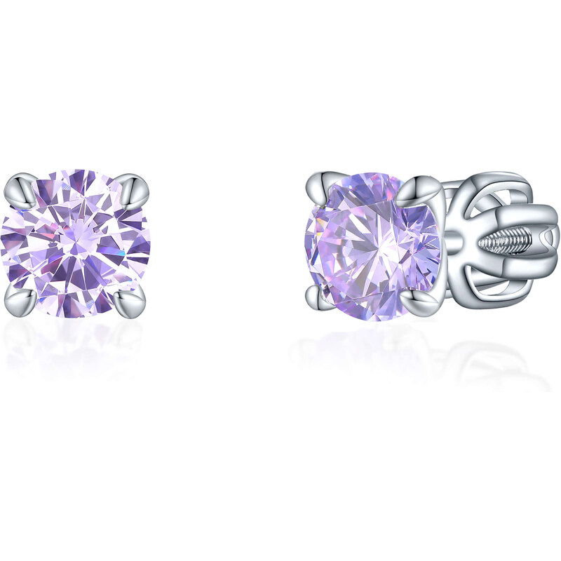 Olivie Stříbrné 5mm náušnice PIPPI PURPLE 7955