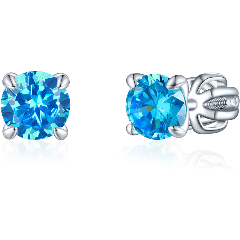 Olivie Stříbrné 5mm náušnice PIPPI BLUE 7958