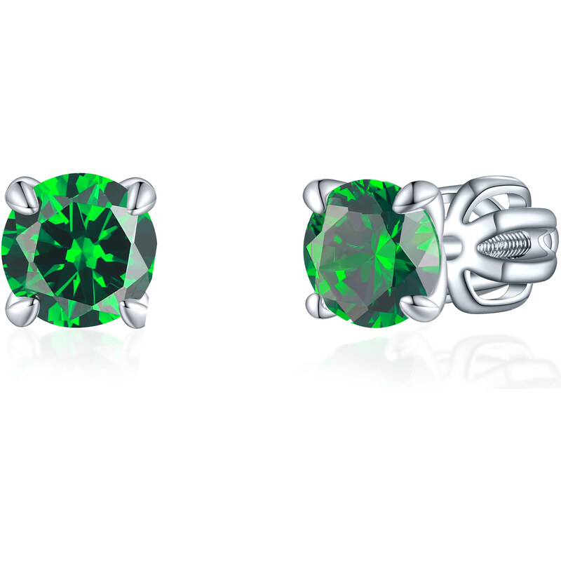 Olivie Stříbrné 5mm náušnice PIPPI GREEN 7959