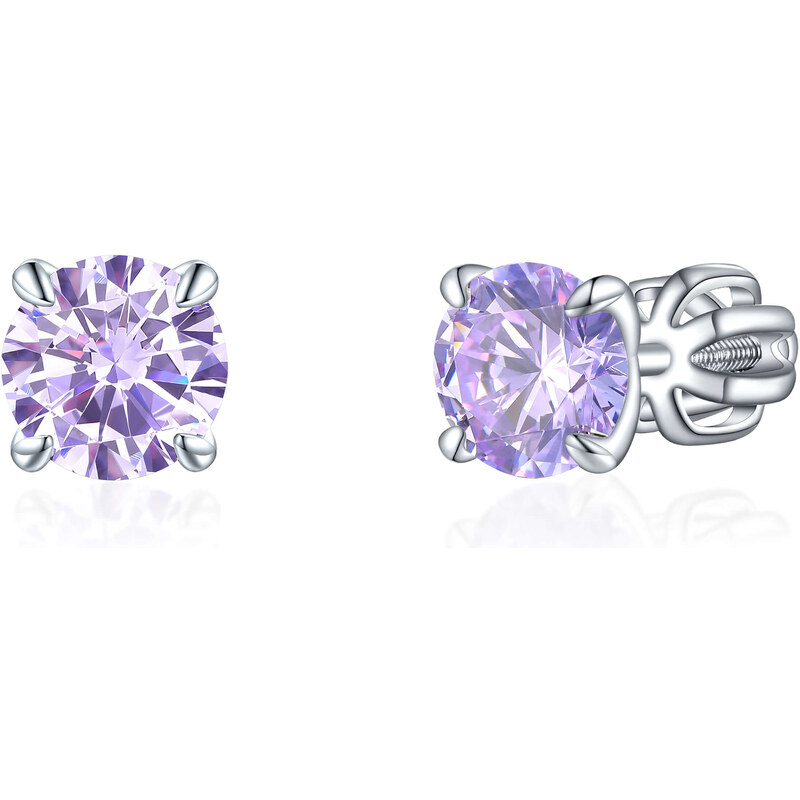 Olivie Stříbrné 6mm náušnice PIPPI PURPLE 7961